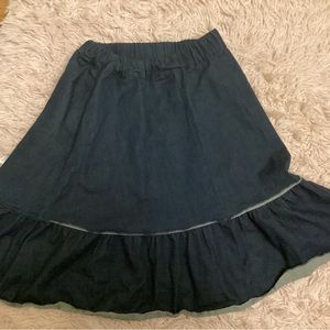 Cute ruffle denim skirt